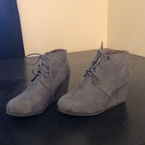 Dark gray ankle booties